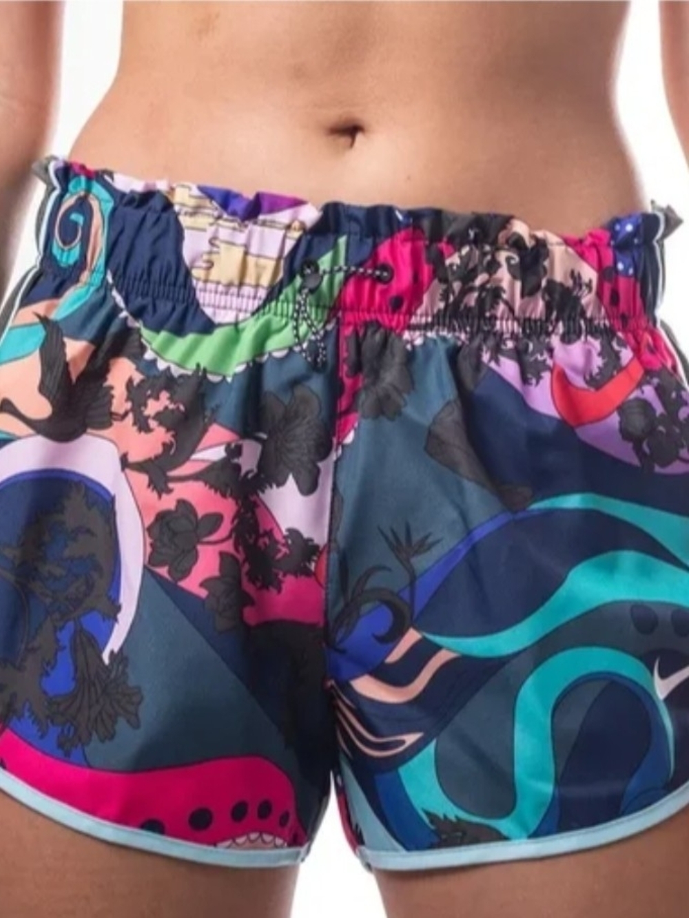 Nike Multicolor Printed Satin Sleep Shorts